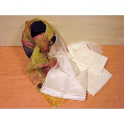 Foulard de seda natural en blanco para pintar. Medidas